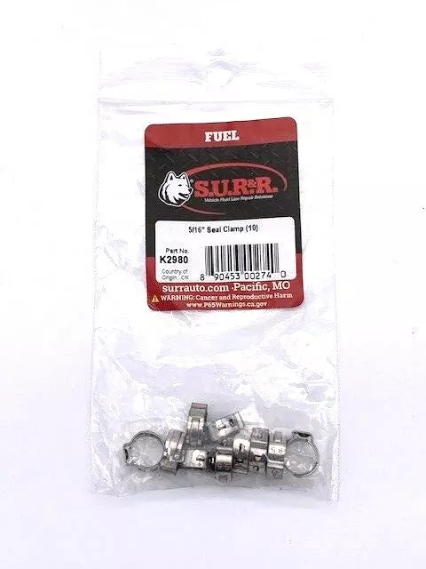 S.u.r. & R K2980 5/16" Fuel Line Clamps (10 Pack)