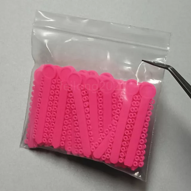 10 packs Dental Ligature Ties Orthodontic Elastic Rubber Bands Pink