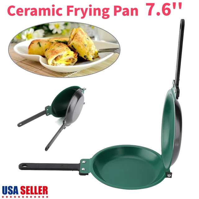 7.6'' Ceramic Coating Non-stick Flip Frying Pan Pancake Maker Kitchen Cookware