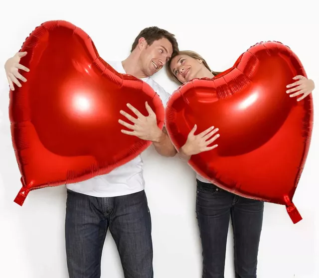 81.3cm Gigante Corazón Globo Metalizado Amor Forma Pareja Boda Pedida Air /