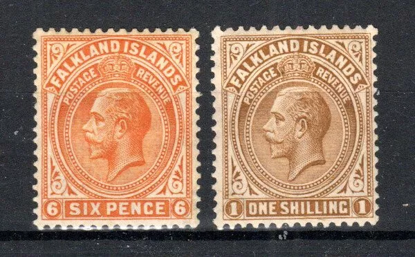 Falkland Islands 1921-28 6d and 1s SG 78-79 MLH