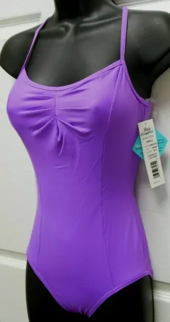 Camisole Leotard Ladies sizes Body Wrappers BWP225 Pinchfront crisscross Violet