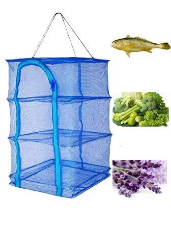 Foldable Fish Vegetable Fruit Herb Drying Rack - Non-Toxic Nylon Netting