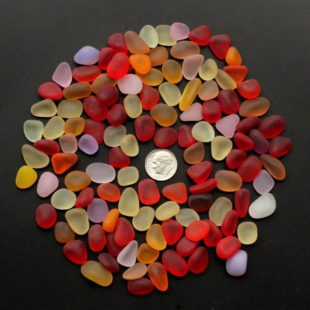 red yellow pink white sea beach glass 50 pcs lot bulk jewelry use 12-18mm