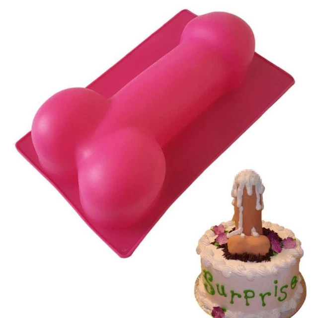 Stampo per torta a forma di pene 3D silicone fondente per uso alimentare stampo sapone compleanno Pa BII