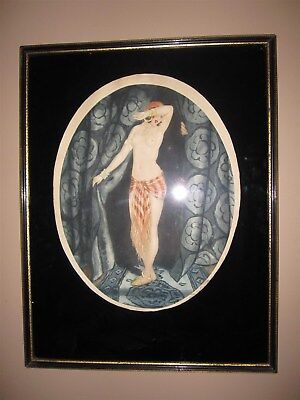 Vintage French Lmt Ed 53/350 Signed Lithograph Print Lovely Art Deco Nude