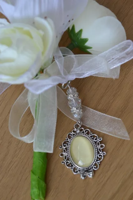 Braut Erinnerung Gedenkfoto Charm Strauß Knopfloch Blume Hochzeit Braut Bräutigam 2