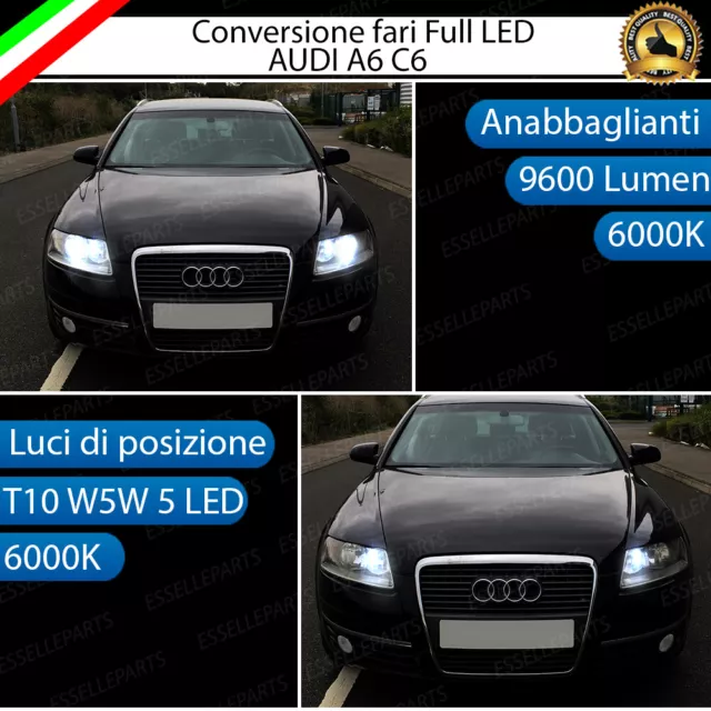 Conversione Faro Full Led Audi A6 C6 Anabbaglianti + Luci Di Posizione 6000K