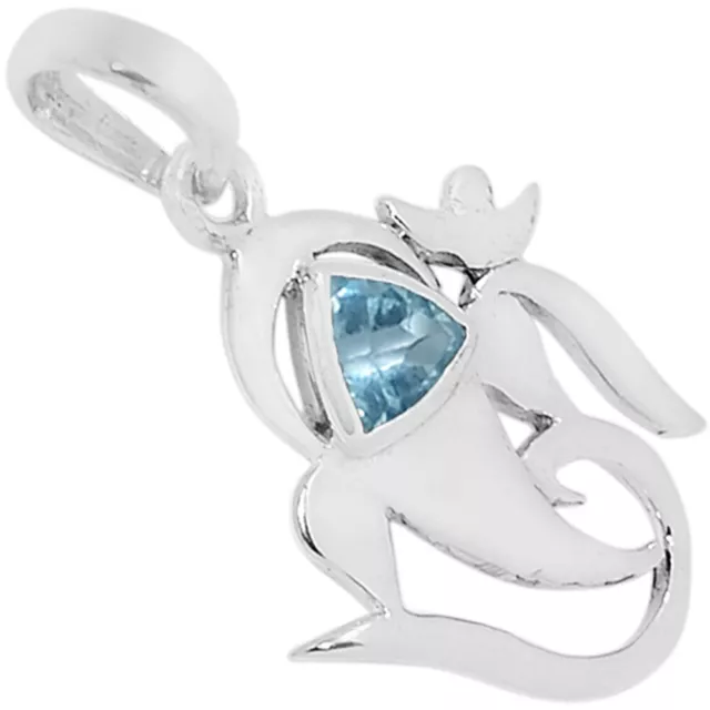 Blue Topaz 925 Sterling Silver Pendant Jewelry