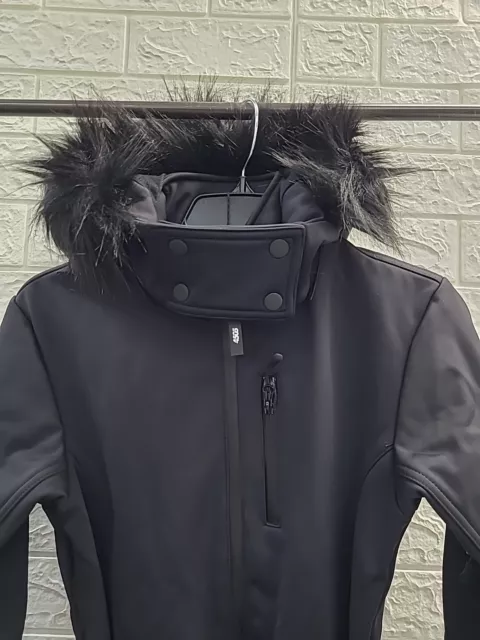 NEW ASOS 4505 Curve Ski Belted Faux Fur Hooded Ski Suit Black Size 6 ...
