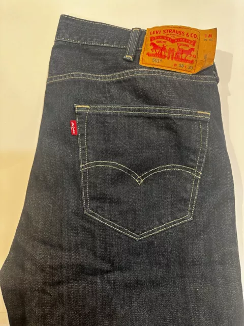 Vaqueros Levi's 501 con botones Fly 38 x 30 mezclilla azul Ca00342 WPL 423 lavar menos