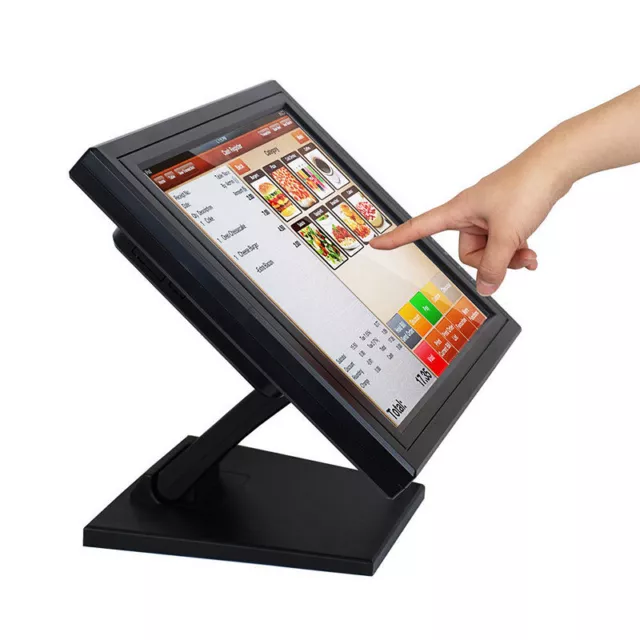 15" LCD Touch Screen Monitor VGA USB POS Touchscreen for Retail Restaurant Bar