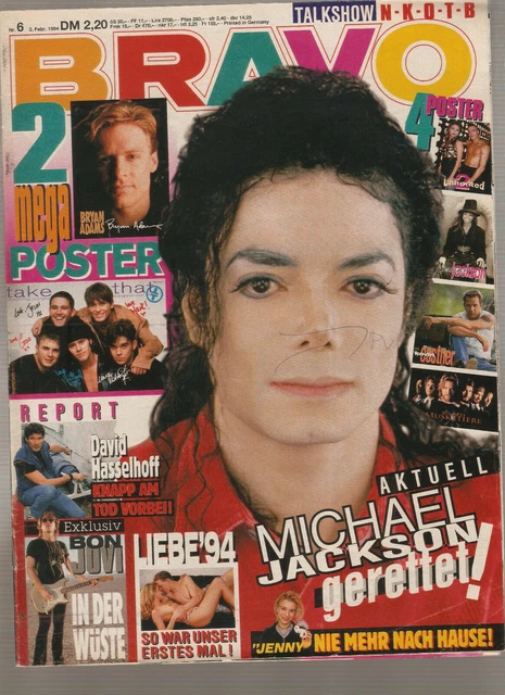 BRAVO,Nr.6/1994, Akzeptabel,mit:David Hasselhof,Bon Jovi,,ohne Poster