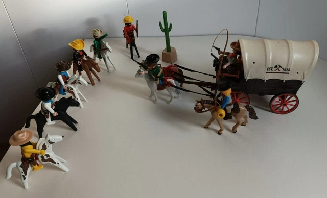 Gros Lot Playmobil Western - Diligence, Ranch, Chevaux Et Robin Des Bois