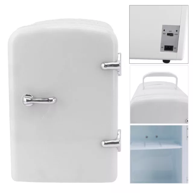 (Weißer US-Stecker)Mini-Kühlschrank 4L Portable Cooler Warmer Personal Refrig