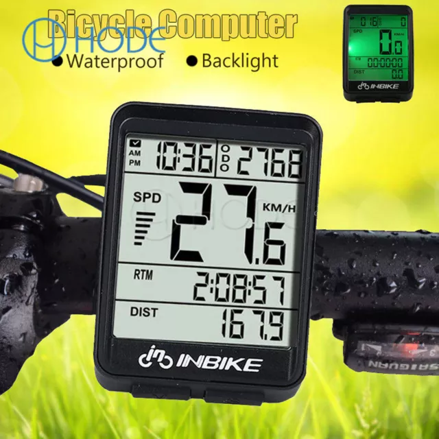 Wireless Cycling Bike Computer Bicycle Waterproof LED Speedometer Odometer UK 2