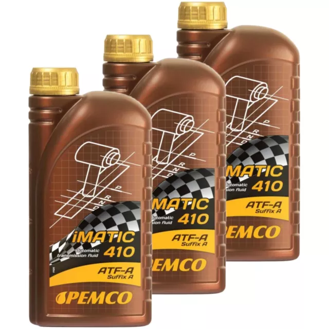 3x PEMCO 1 Liter iMATIC 410 ATF-A Automatikgetriebeöl Getriebeöl