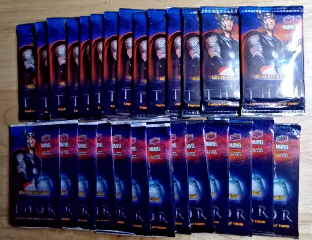 2011 UD Marvel Thor: The Movie 🔥 Lot w 28 Sealed Packs + 30 Base Set Cards