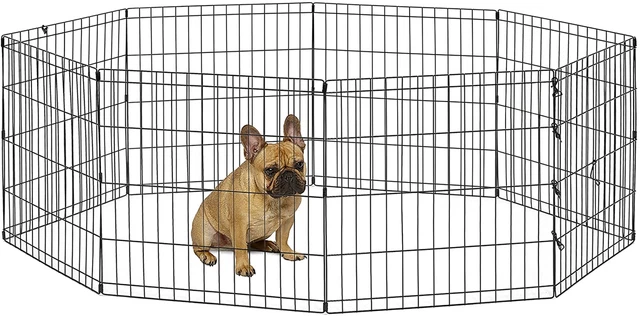 New World Pet Products B550-24 Foldable Exercise Pet Playpen, Black, Small/24 In