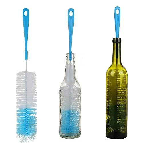 3-Pack Long Bottle Cleaning Brush for Narrow Neck Beer, Wine, Flask, Thermos,...