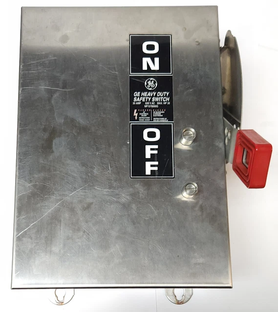 GE THN3361R Heavy Duty Safety Switch – 30A, 600V, 3 Pole 3-Wire, NEMA, New