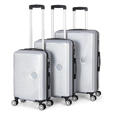 3 PCS Modern Travel Trolley Suitcase Luggage Set Hardside Lightweight 20/24/28