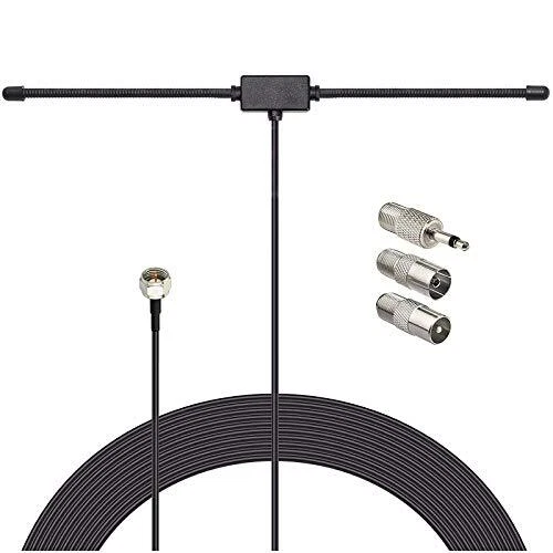 Antenne FM/DAB Dipôle Avec Câble 3 M - Réception Optimale Pour Radio, Tuner, Home Cinéma