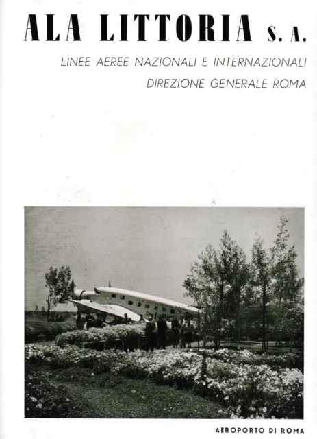 Pubblicita' 1941 Ala Littoria S.a Linee Aeree Nazionali Aeroporto Roma Voli