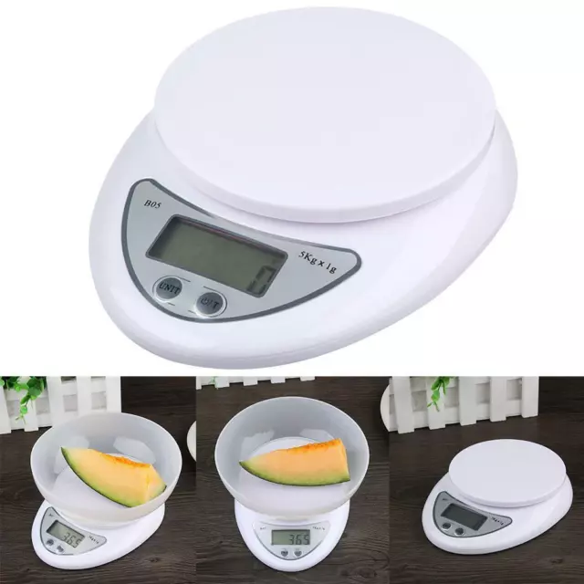 5kg Digital Kitchen Scales LCD Electronic Cooking Scale Food Bowl