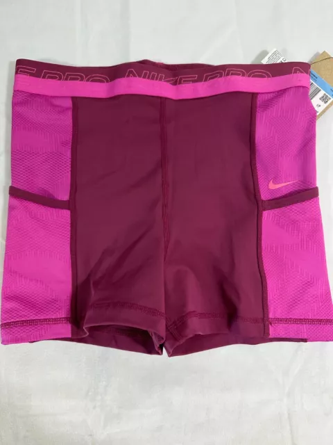 $40 NEW Women's Nike Pro Training Tight Fit High-Rise 3" Shorts DX0059-653 2XL