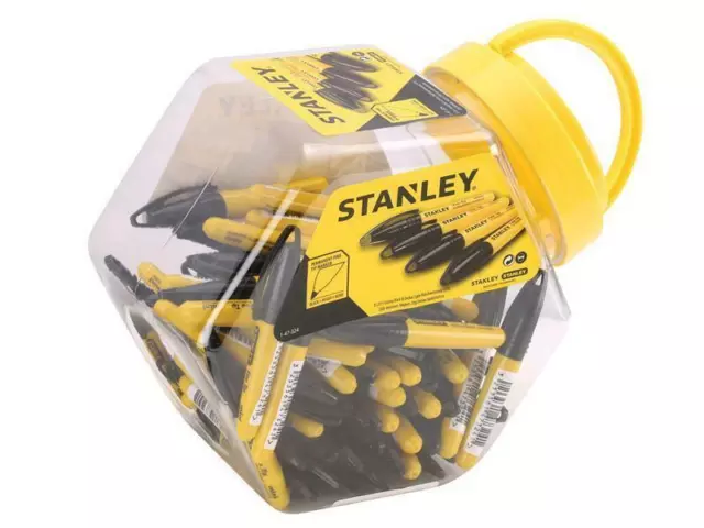 Stanley Tools Mini Fine Tip Marker Black (Tub 72) STA147324