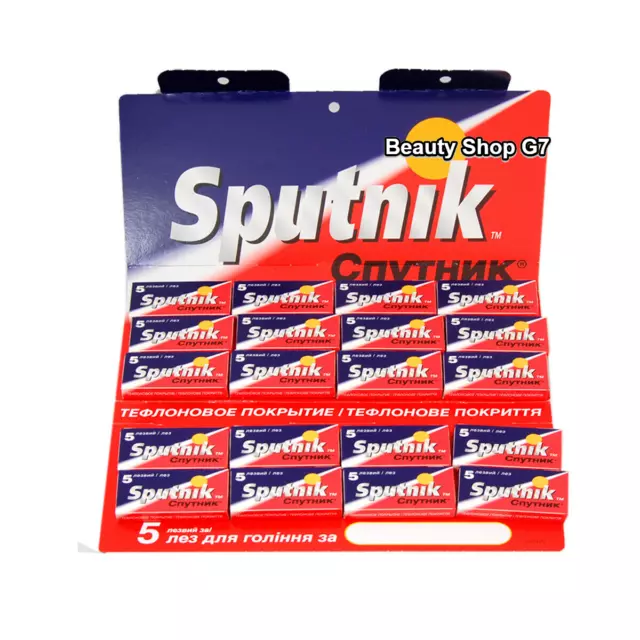 Razor Blades Sputnik teflon coated chrome platinum 100 pcs Double edge Shaving