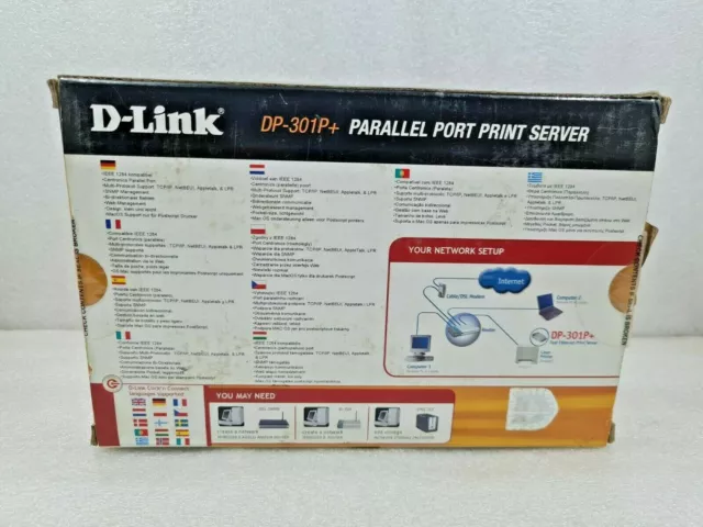 D Link Dp-301P+ Port Parallèle Serveur D'impression Fast Ethernet 2