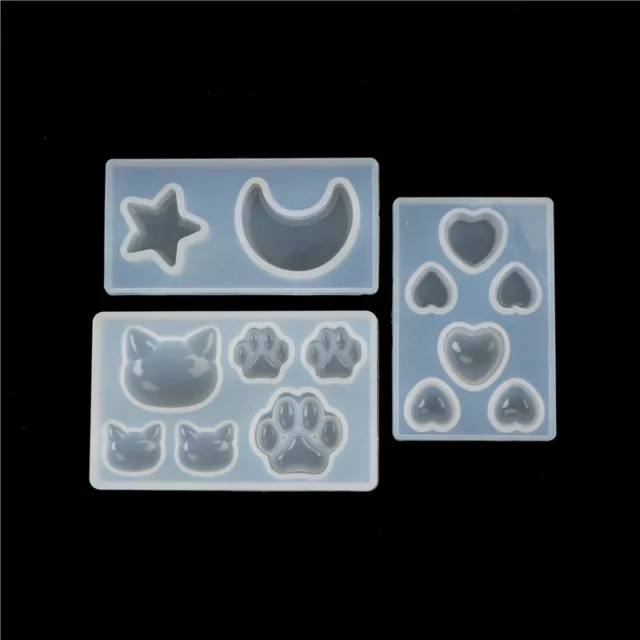 Resin Jewelry Mold Diy silicone crystal Cat face Cat's claw Moon Stars heart SN❤