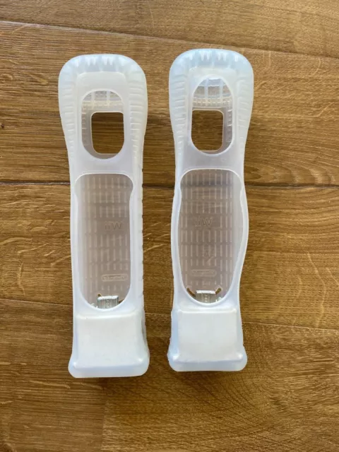 Lot of 2 - White Motion Plus Controller Adapters (Nintendo Wii) w/ Sleeves