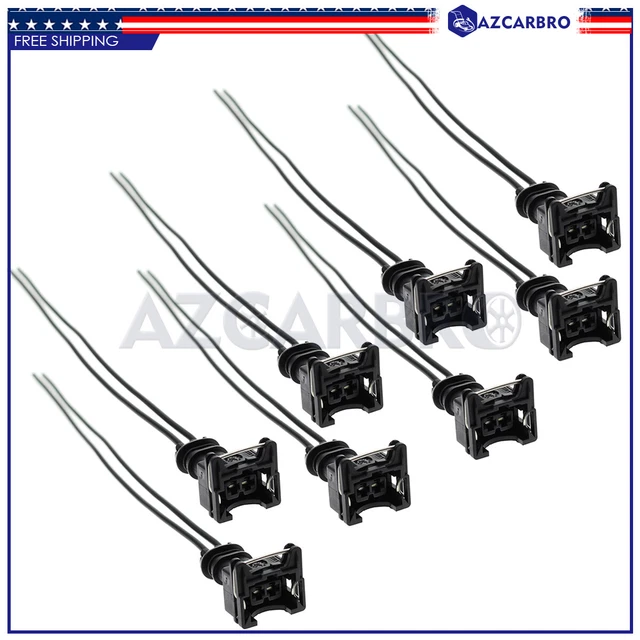 FUEL INJECTOR CONNECTOR Wiring Plugs Clips x 8 Fit EV1 OBD1 Pigtail Cut
