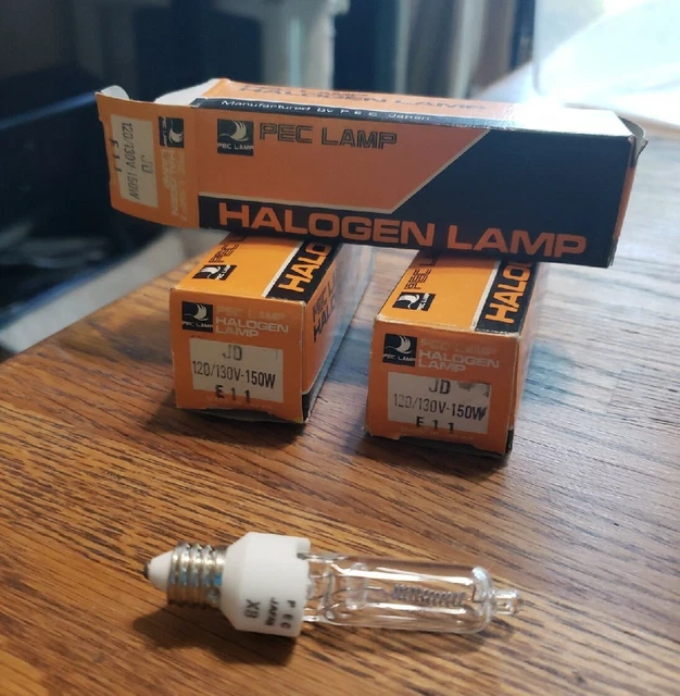 PEC Lamp JD E11 120V/130V 150W Halogen Bulbs (Lot of 3) NOS