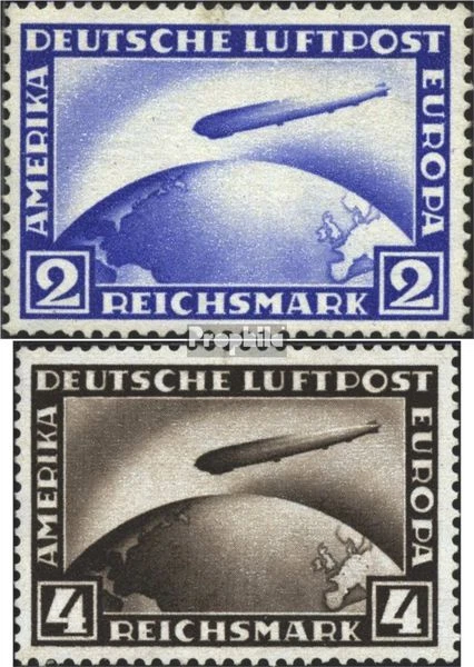 Allemand Empire 423Y-424Y testés neuf 1928 graf zeppelin