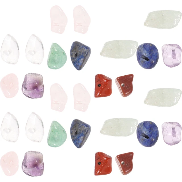 2 ensembles de pierre à copeaux naturels Perles multicolores irrégulières