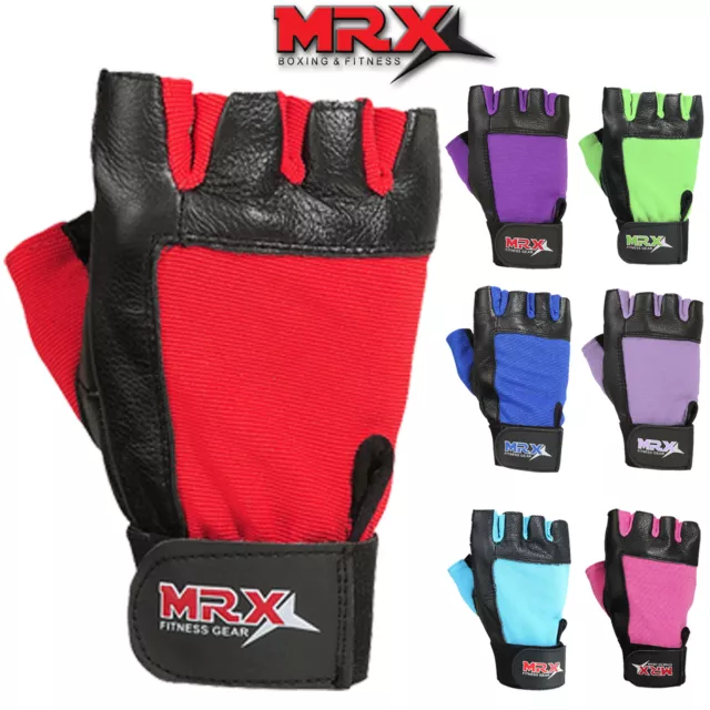 Weight Lifting Gloves Men & Women Fitness Gym Training Genuine Leather Brand MRX
