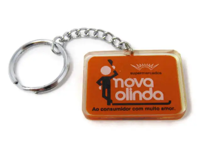 Vintage Keychain: Foreign Brazil Nova Olinda Supermercados Supermarket Grocery