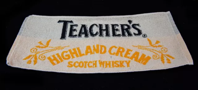 Teacher's Highland Cream Scotch Whiskey 100% cotton bar towel made in Portugal