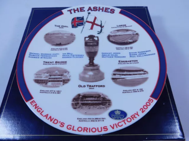 Aynsley Commemorative Ashes Victory 2005 Plate Boxed  8" Cricket ~ Collectable 2