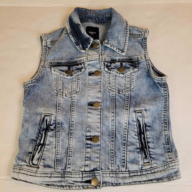 Gap Kids Denim Button Up Vest Size Large