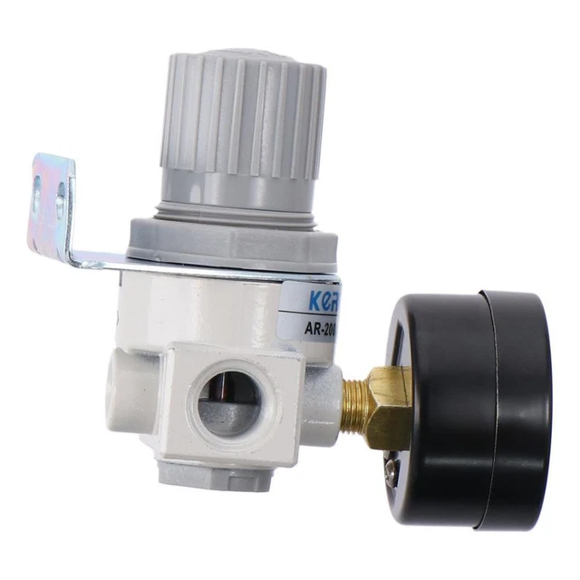 Filtro Aria Compressa 3/8" Con Regolatore E Lubrificatore - Unità Combinata In Ottone 5µm, Scarico Manuale, Manometro 10 Bar Per Utensili Pneumatici
