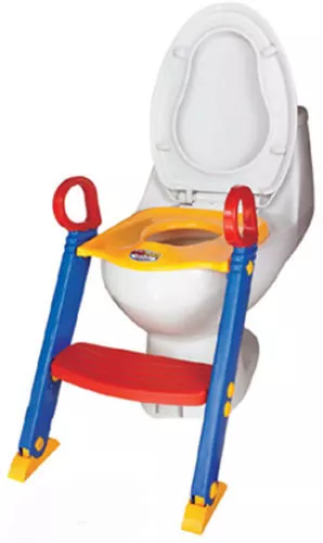Childrens Toilet Seat & Ladder Toddler Training Step Up For Kids Easy Fold Down 2