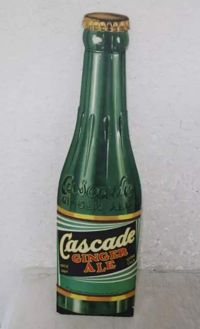 Vintage Cascade Ginger Ale  Soda Bottle Sign Cardboard  29 1/2''
