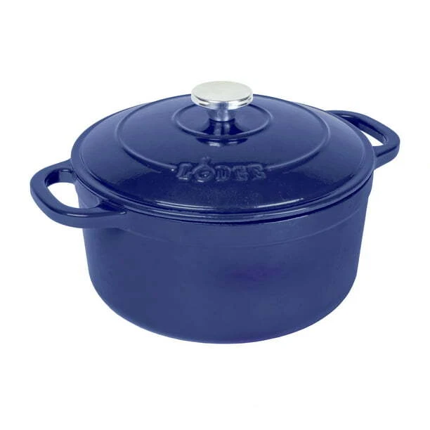 Cast Iron 5.5 Quart Enameled Dutch Oven, Indigo