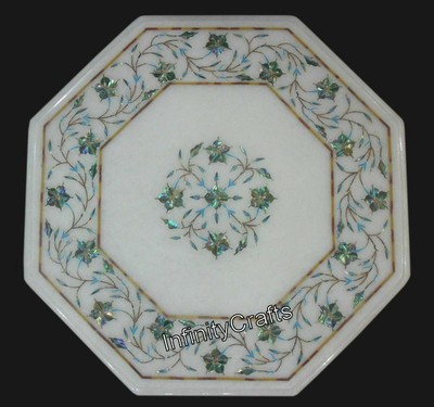 Look Marbre Blanc Café Table Haut Peitra Dura Art Decent Look Île Table 68.6cm 