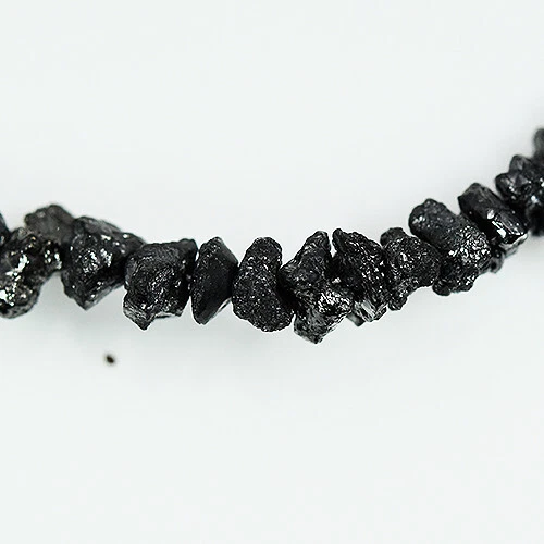 Rough Black Natural Raw Diamonds Uncut Beads 2mm- 4 mm 16 inc 24.21cts